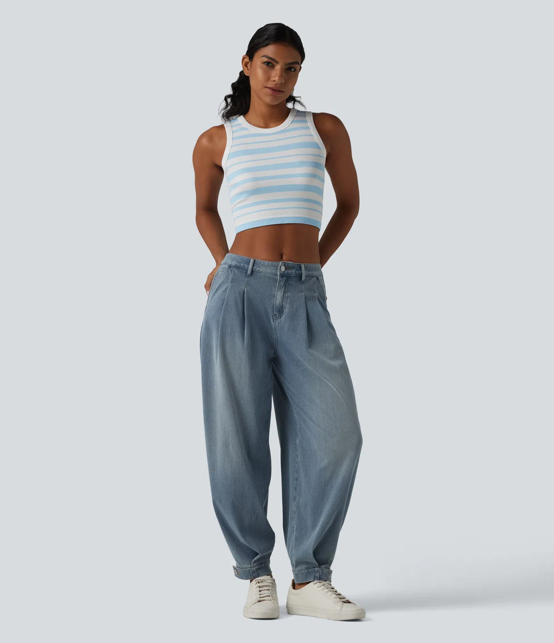 Elara | Denim Balloon Joggers