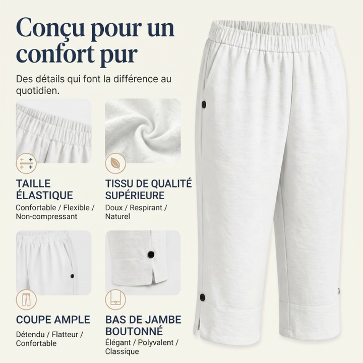 ⏰ -50% – Pour une durée limitée ! Pantalon capri décontracté d'été respirant pour femme