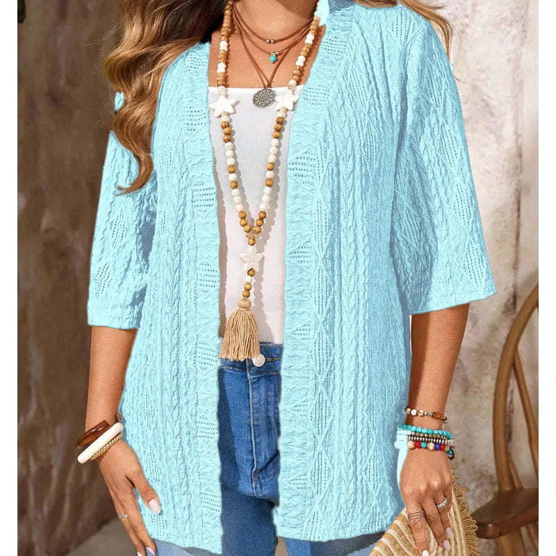 Olivia | Elegant Open Front Knit Cardigan