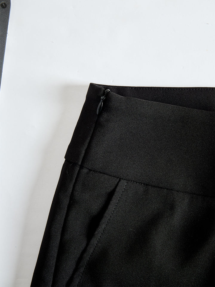 Pam | Black Chiffon Top And Wide Leg Pants Three Piece Set