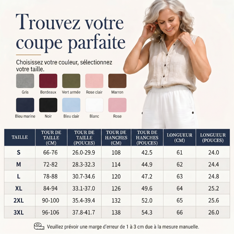 ⏰ -50% – Pour une durée limitée ! Pantalon capri décontracté d'été respirant pour femme