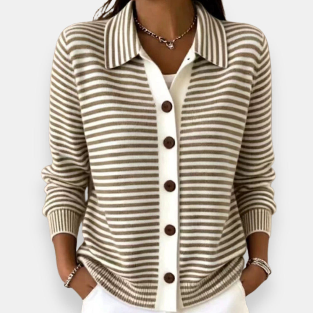 Margaret | Striped Button Cardigan