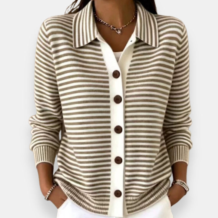 Margaret | Striped Button Cardigan