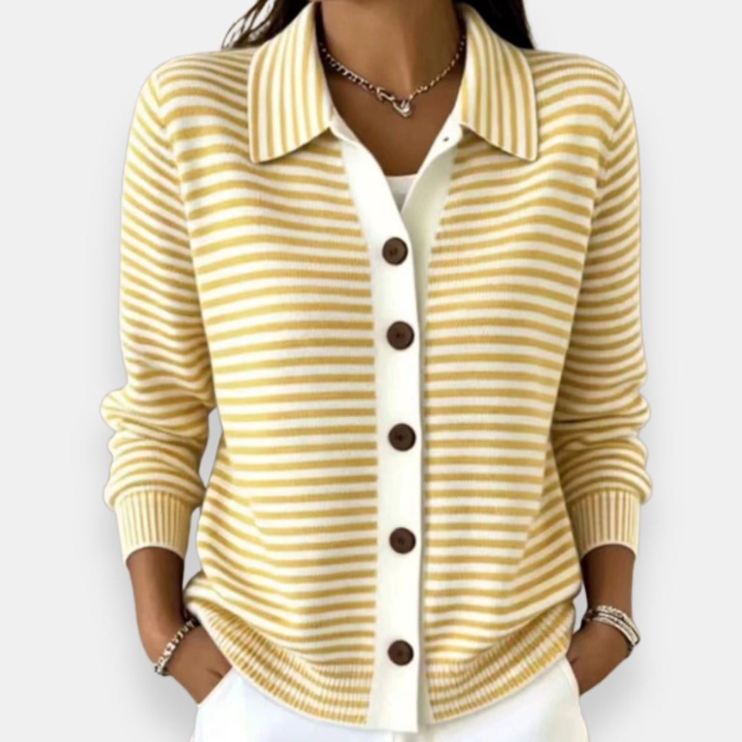 Margaret | Striped Button Cardigan