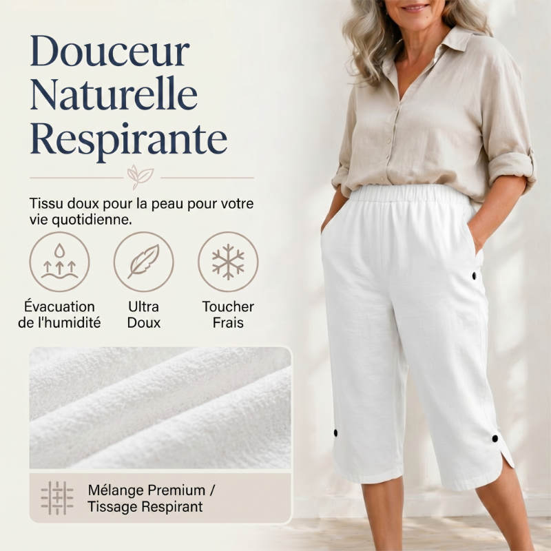 ⏰ -50% – Pour une durée limitée ! Pantalon capri décontracté d'été respirant pour femme