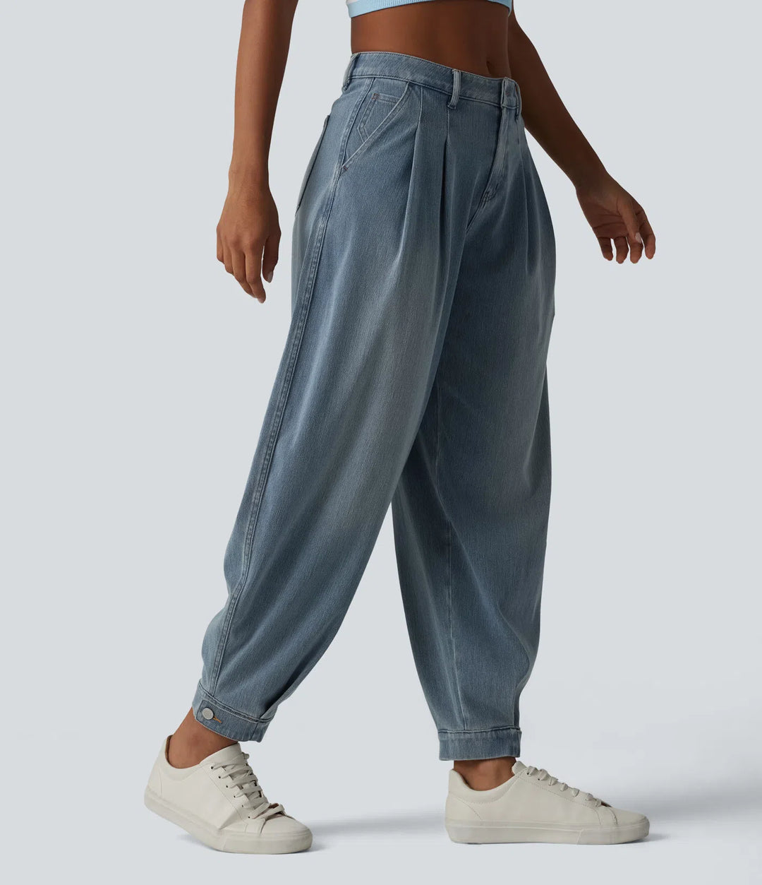 Elara | Denim Balloon Joggers