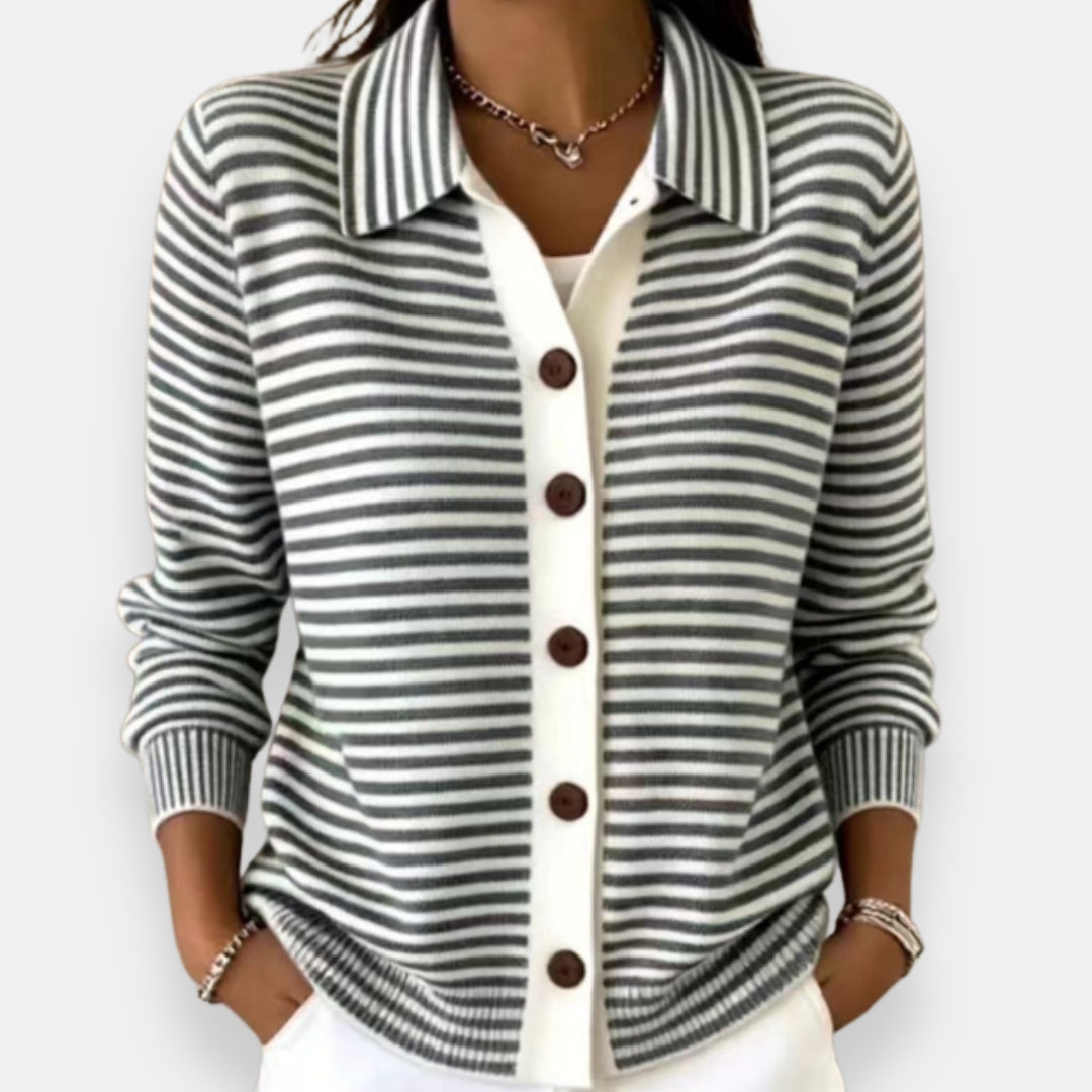 Margaret | Striped Button Cardigan