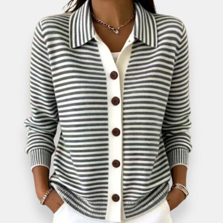 Margaret | Striped Button Cardigan