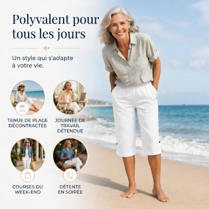 ⏰ -50% – Pour une durée limitée ! Pantalon capri décontracté d'été respirant pour femme