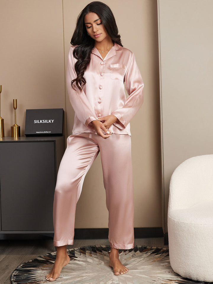 Femme Pyjamas Pure Soie Boutons