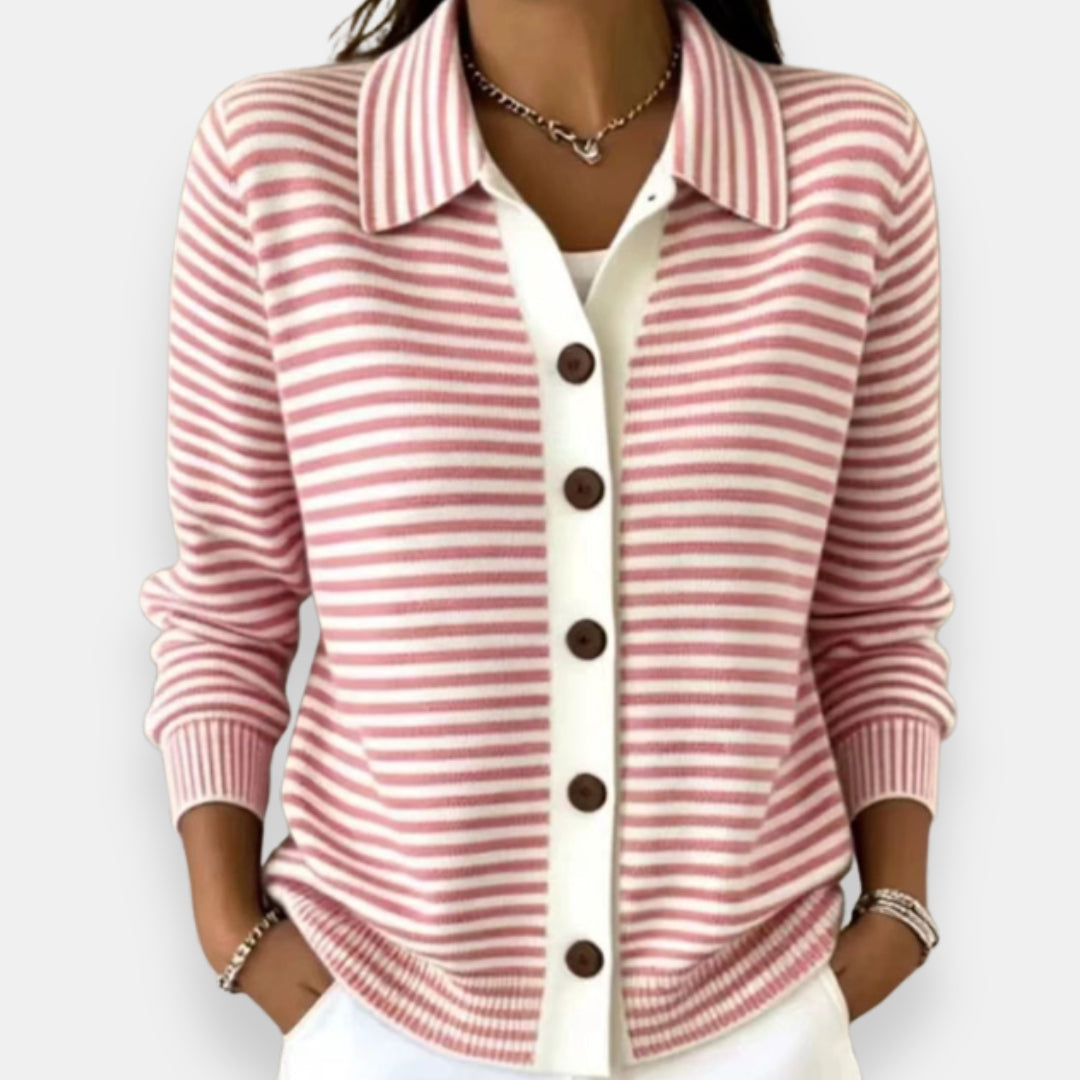 Margaret | Striped Button Cardigan