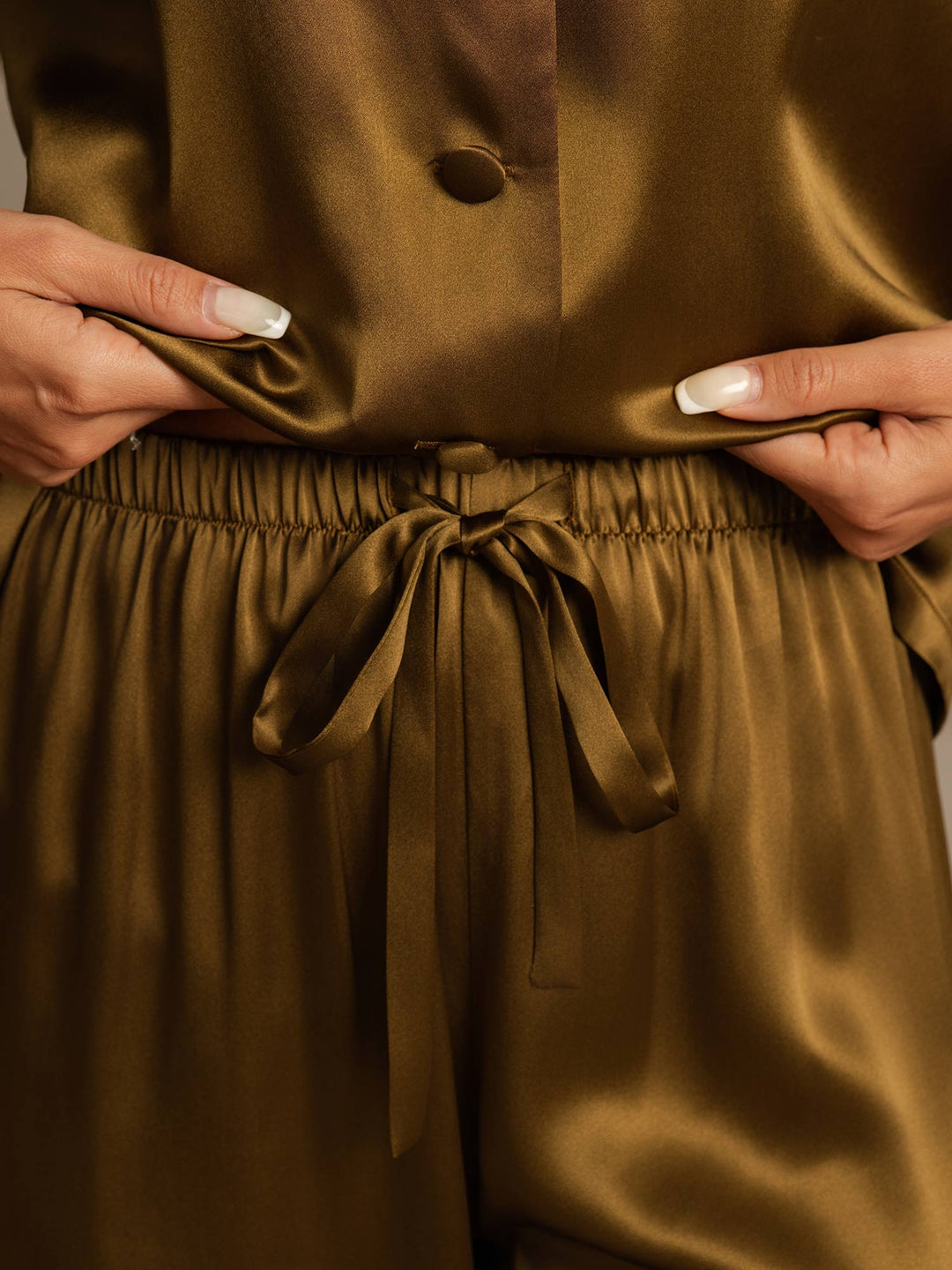 Femme Pyjamas Pure Soie Boutons