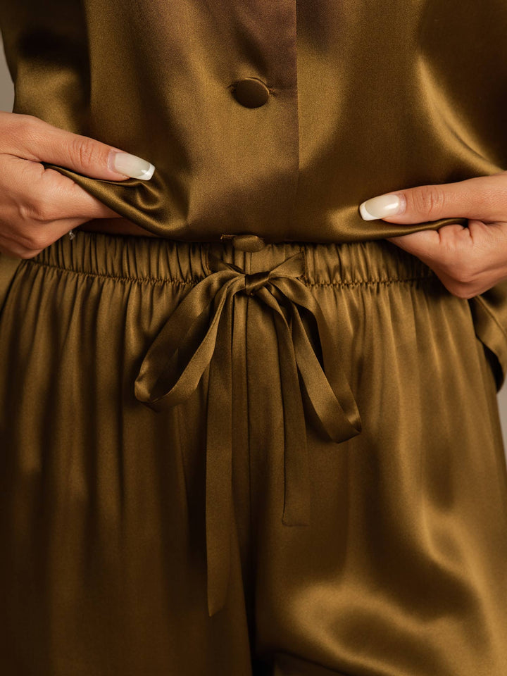 Femme Pyjamas Pure Soie Boutons