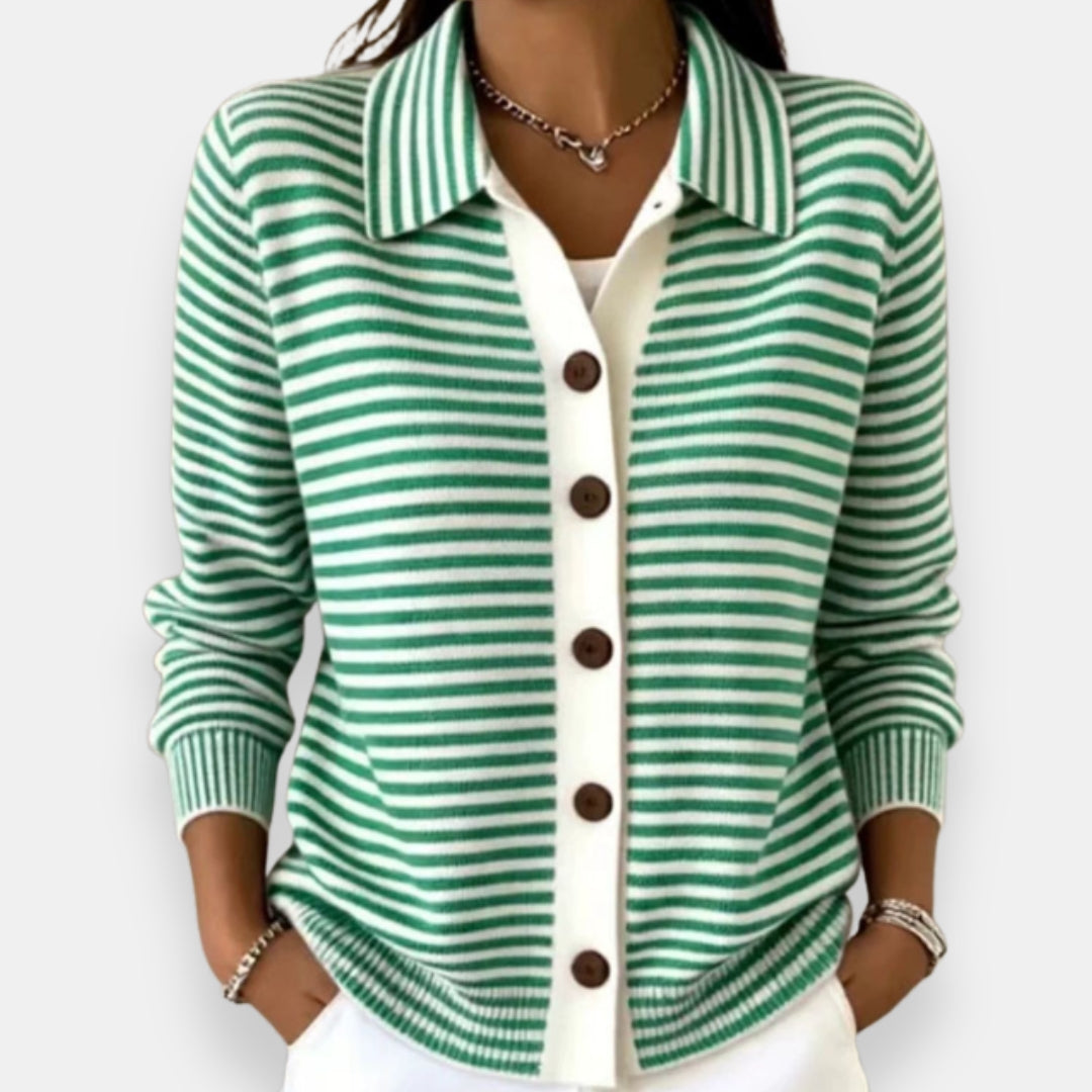 Margaret | Striped Button Cardigan