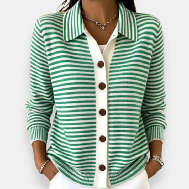 Margaret | Striped Button Cardigan