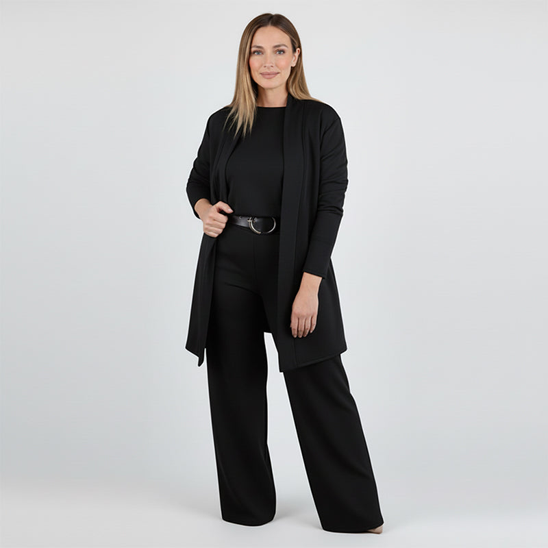 Tania | Elegant 3-piece set including long cardigan, top and pants