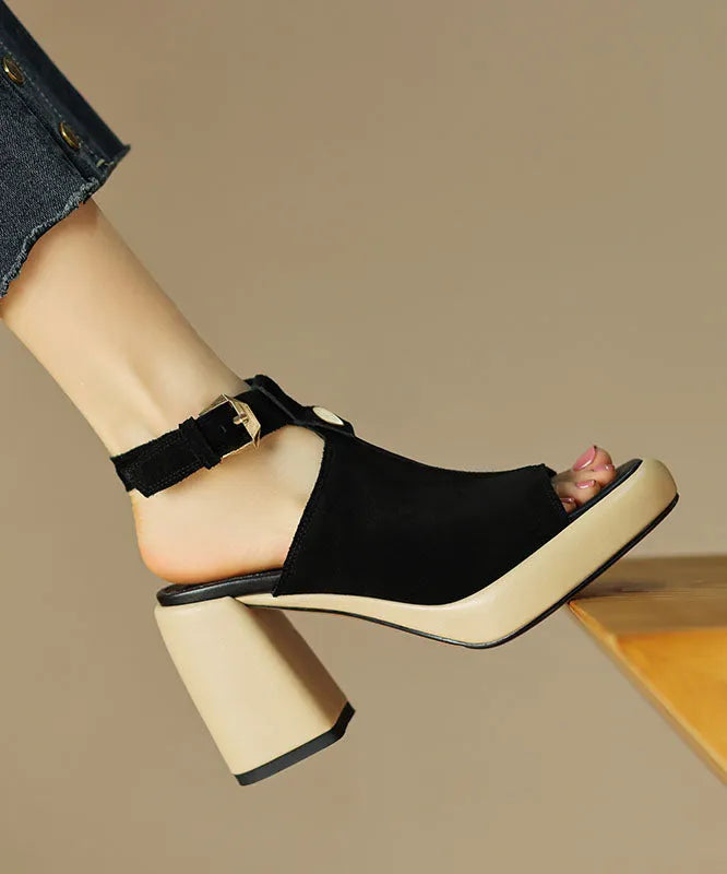 Amelia | Suede Peep Toe Heels