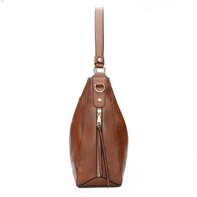 Sofia | Luxury Leather Hobo Anti-Theft Handbag + FREE Pouch Wallet