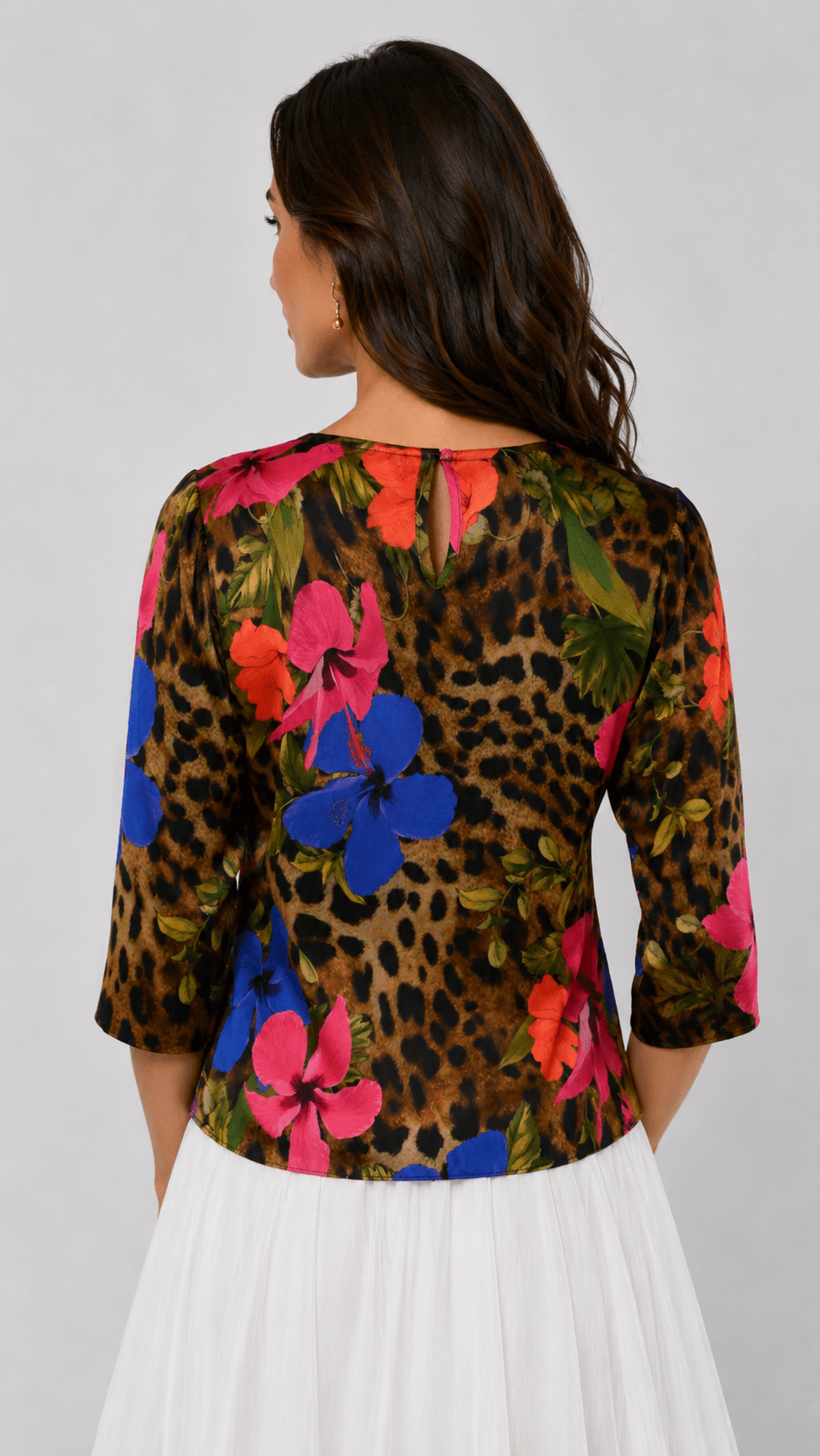 Bluza Animal Print din Mătase cu Imprimeu Floral
