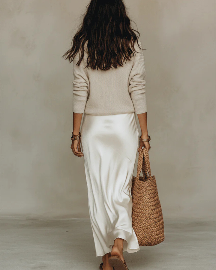 Florence | Satin midi dress with jumper included