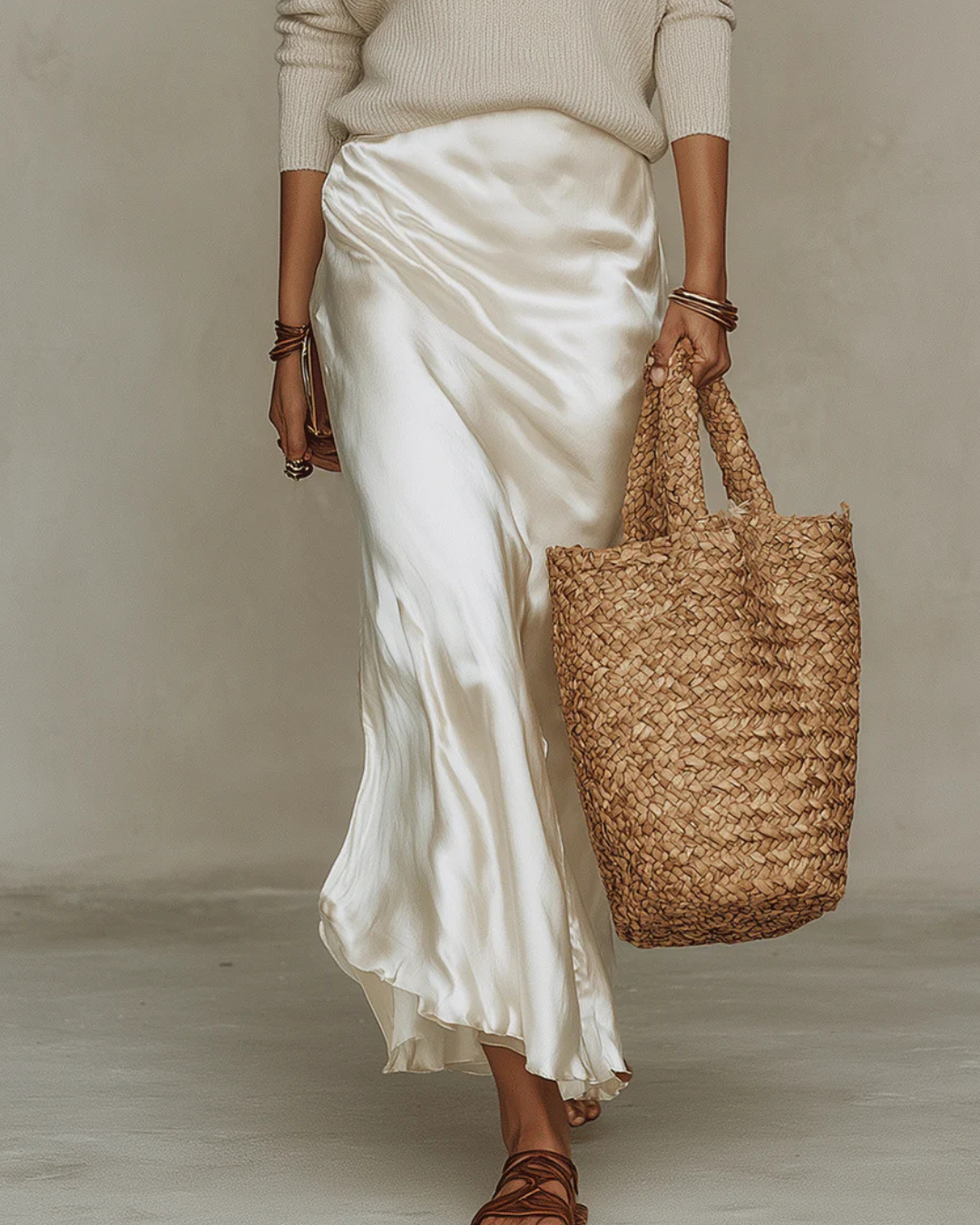 Florence | Satin midi dress with jumper included