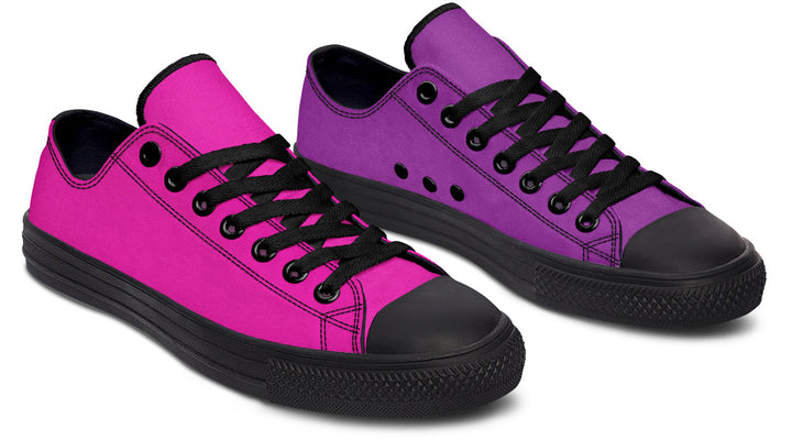 Purple And Pink Mismatched Low Tops