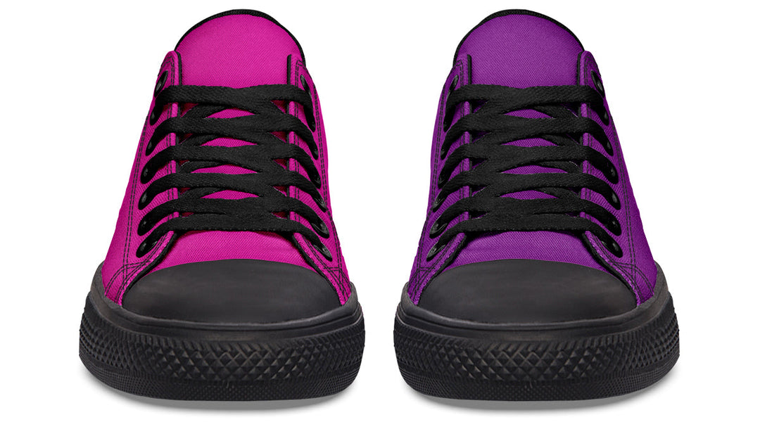 Purple And Pink Mismatched Low Tops