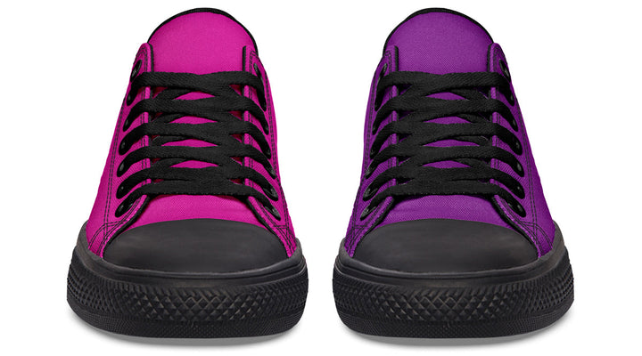 Purple And Pink Mismatched Low Tops