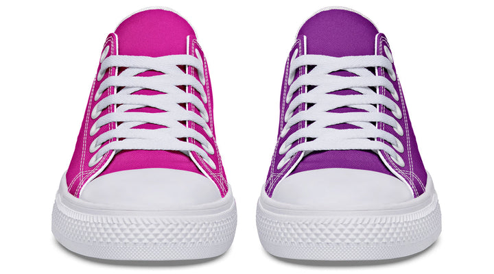 Purple And Pink Mismatched Low Tops