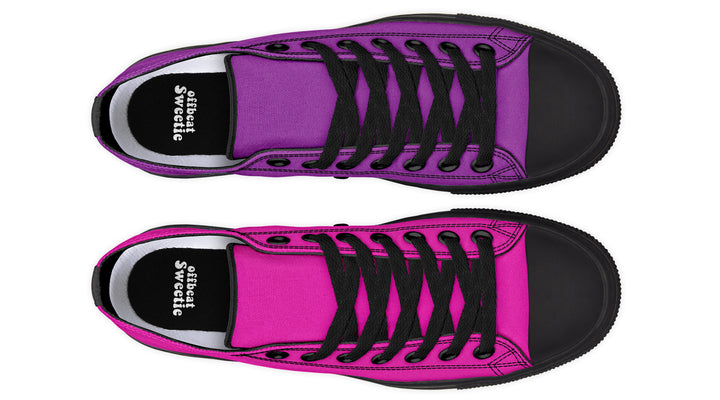 Purple And Pink Mismatched Low Tops