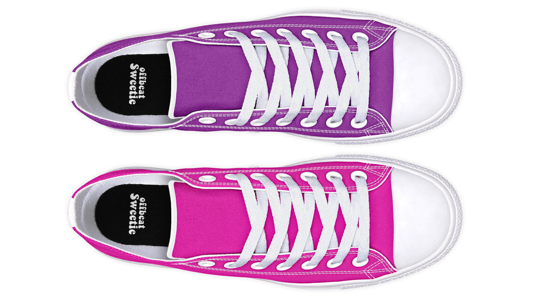 Purple And Pink Mismatched Low Tops