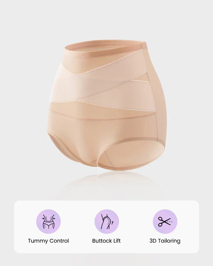 🌸Last Day-Buy 1 Get 3 Packs✨Plus-Size High-Waist Cross Tummy Control Panties