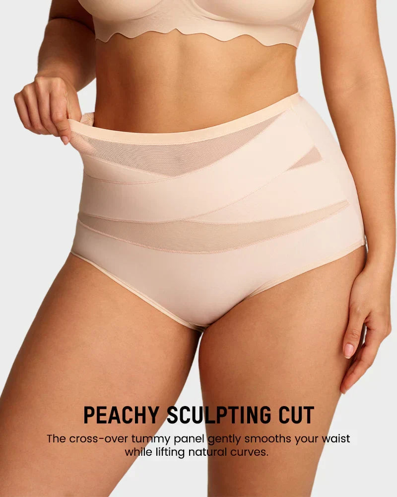🌸Last Day-Buy 1 Get 3 Packs✨Plus-Size High-Waist Cross Tummy Control Panties