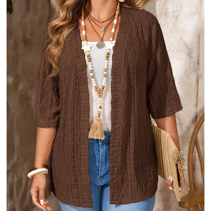 Olivia | Elegant Open Front Knit Cardigan