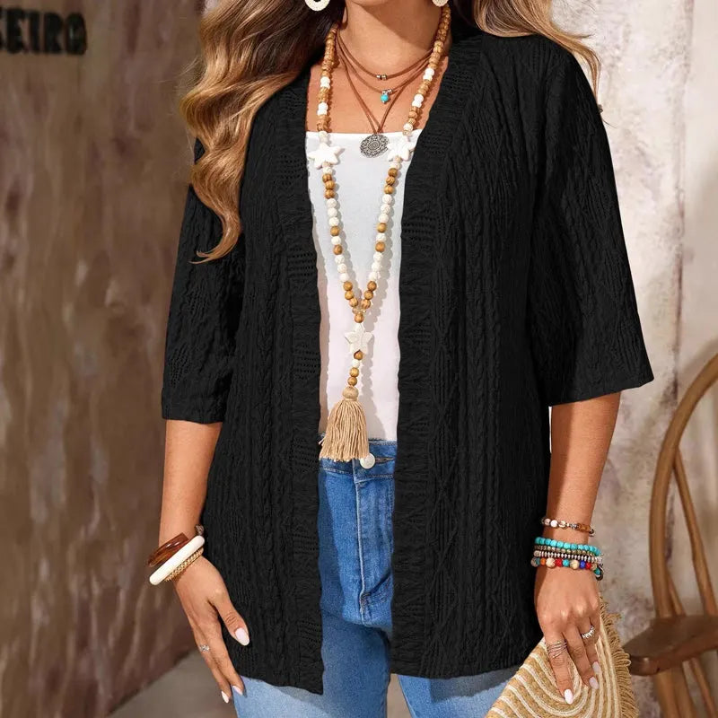 Olivia | Elegant Open Front Knit Cardigan
