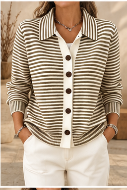 Margaret | Striped Button Cardigan