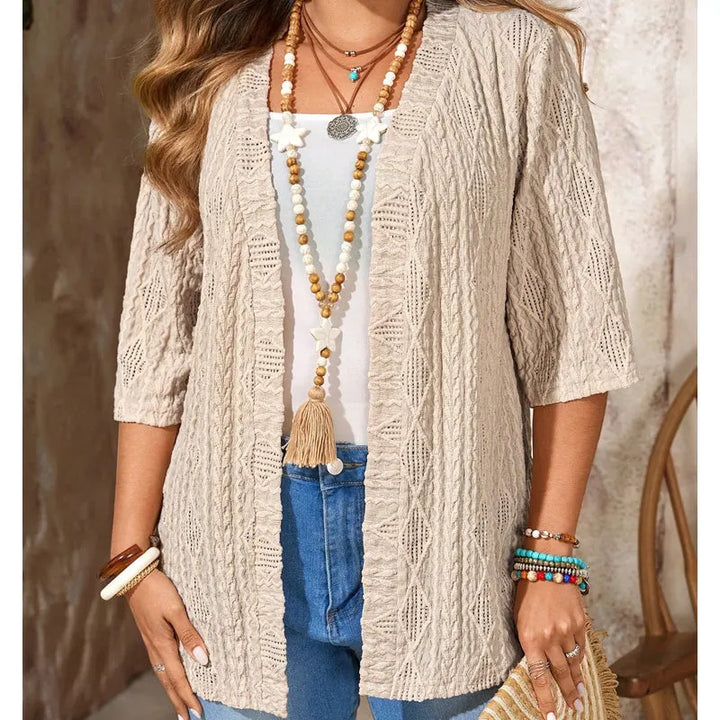 Olivia | Elegant Open Front Knit Cardigan