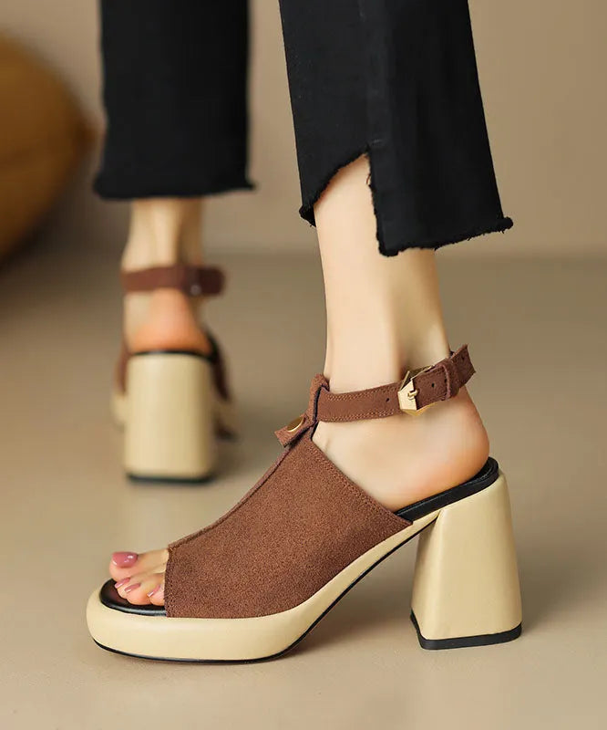 Amelia | Suede Peep Toe Heels