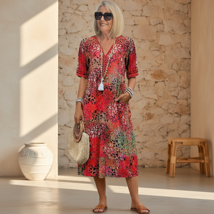 Rachel Vibrant Midi Dress