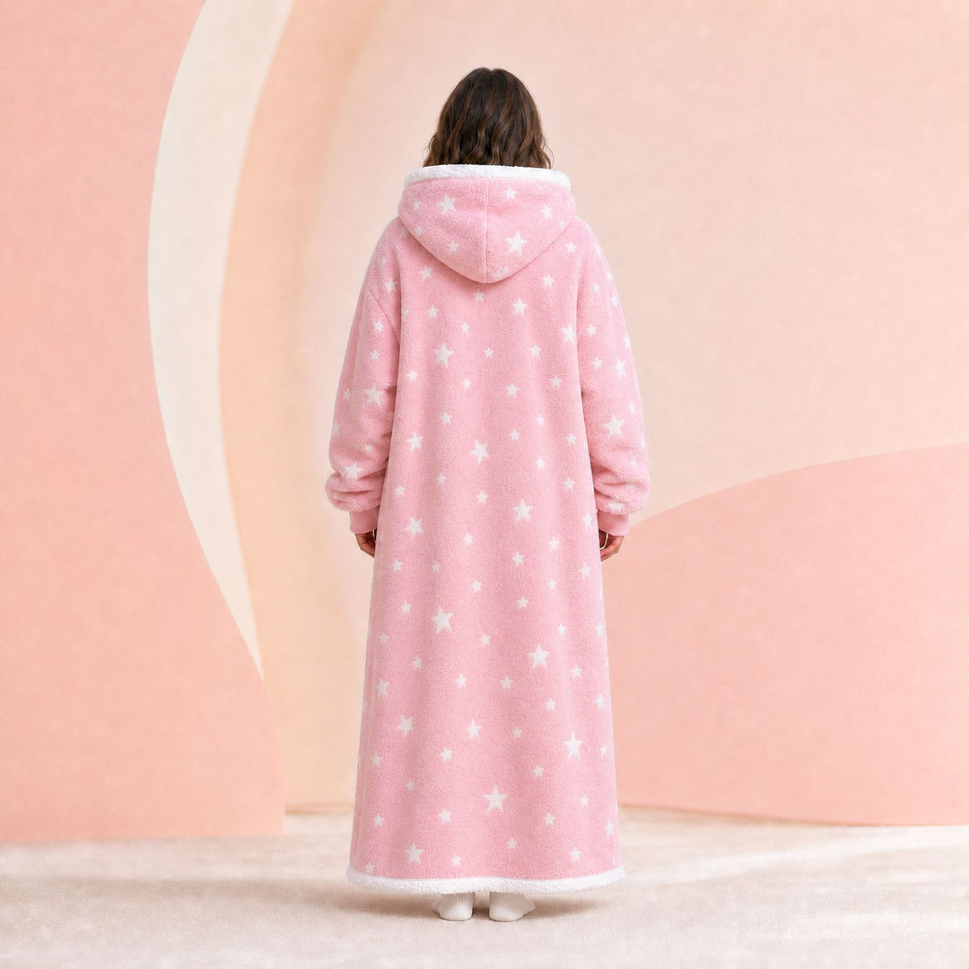 Elise | Pastel Pink Starry Zip Hoodie