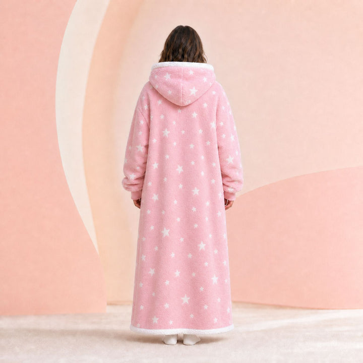 Elise | Pastel Pink Starry Zip Hoodie