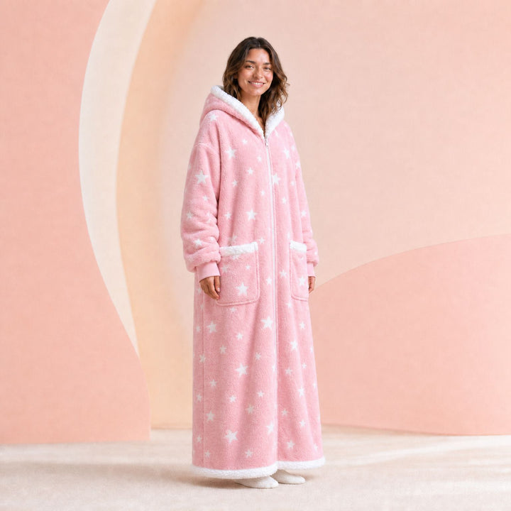 Elise | Pastel Pink Starry Zip Hoodie