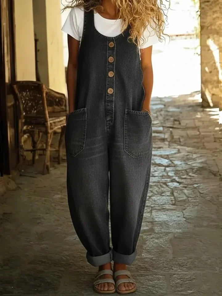 Saylor - Vintage Washed Cotton Denim Overalls