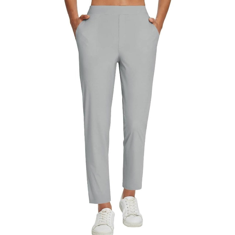 🔥Letzter Tag: 60% Rabatt!⏰👖Damen High-Waist Stretch-Hose mit sicheren Reißverschluss-Taschen, figurschmeichelnder Cropped-Schnitt für Büro, Sport & Alltag ✨