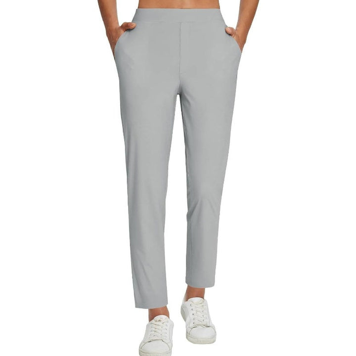 🔥Letzter Tag: 60% Rabatt!⏰👖Damen High-Waist Stretch-Hose mit sicheren Reißverschluss-Taschen, figurschmeichelnder Cropped-Schnitt für Büro, Sport & Alltag ✨