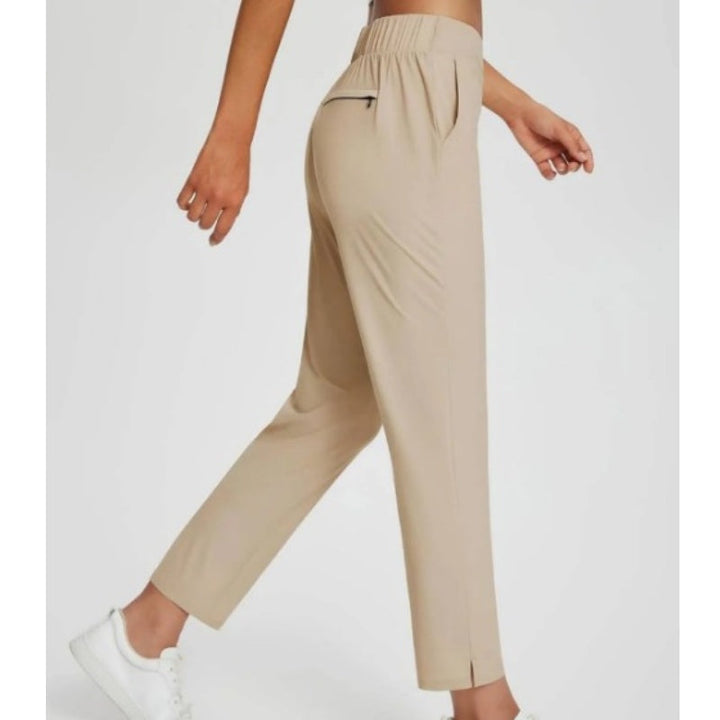 🔥Letzter Tag: 60% Rabatt!⏰👖Damen High-Waist Stretch-Hose mit sicheren Reißverschluss-Taschen, figurschmeichelnder Cropped-Schnitt für Büro, Sport & Alltag ✨