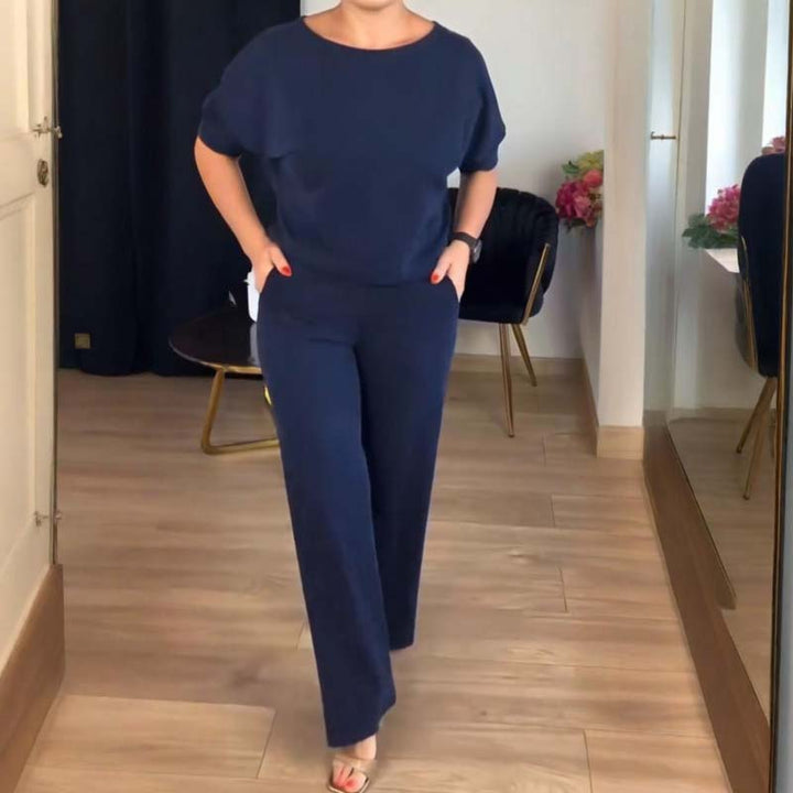 Tania | Elegant 3-piece set including long cardigan, top and pants