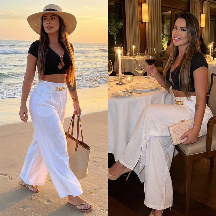 Florence | High Waist Wide Leg Trousers