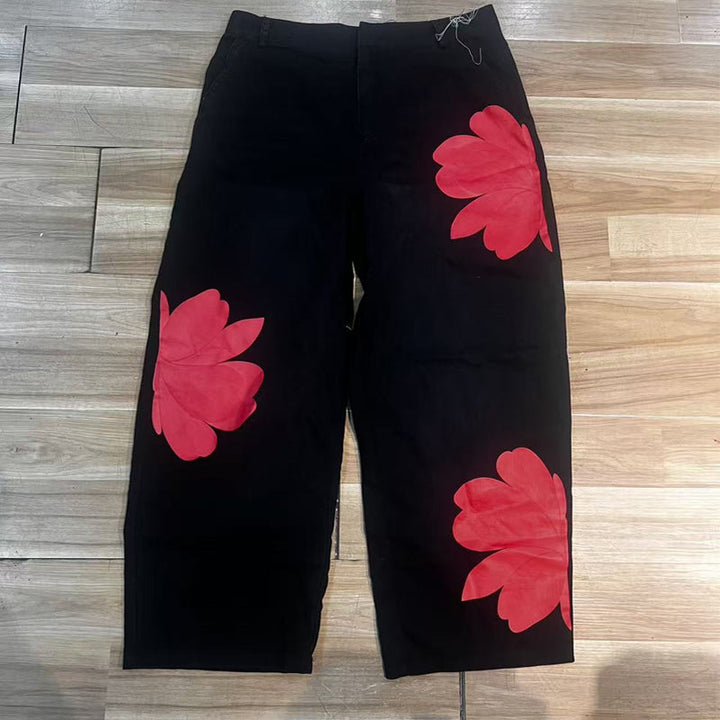 Elara | Artistic Floral Print Jeans
