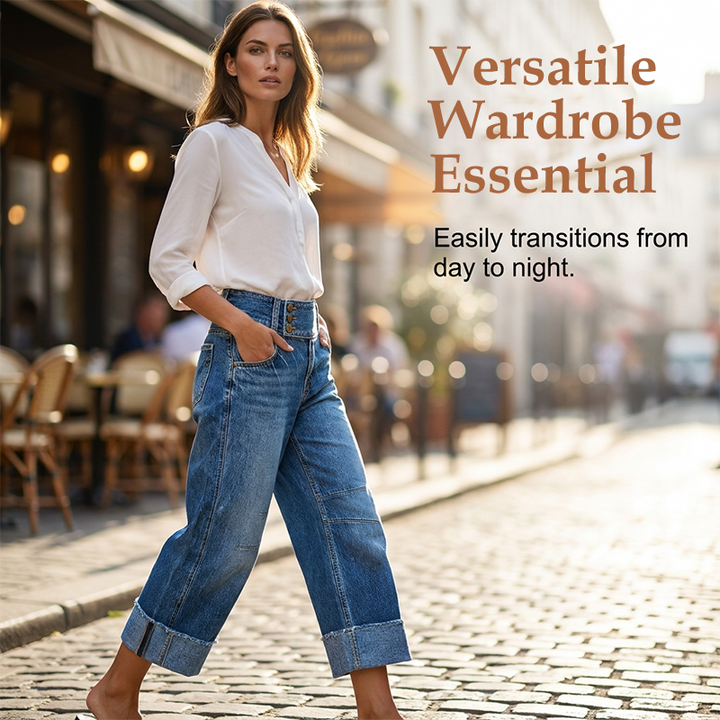 Clara | High Rise Wide Leg Cropped Jeans